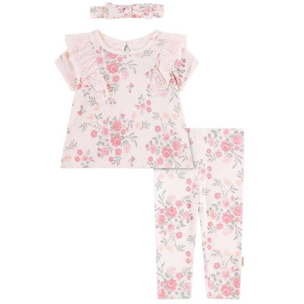Huggies  3Pc Top, Pant, & Headband Set, Pink